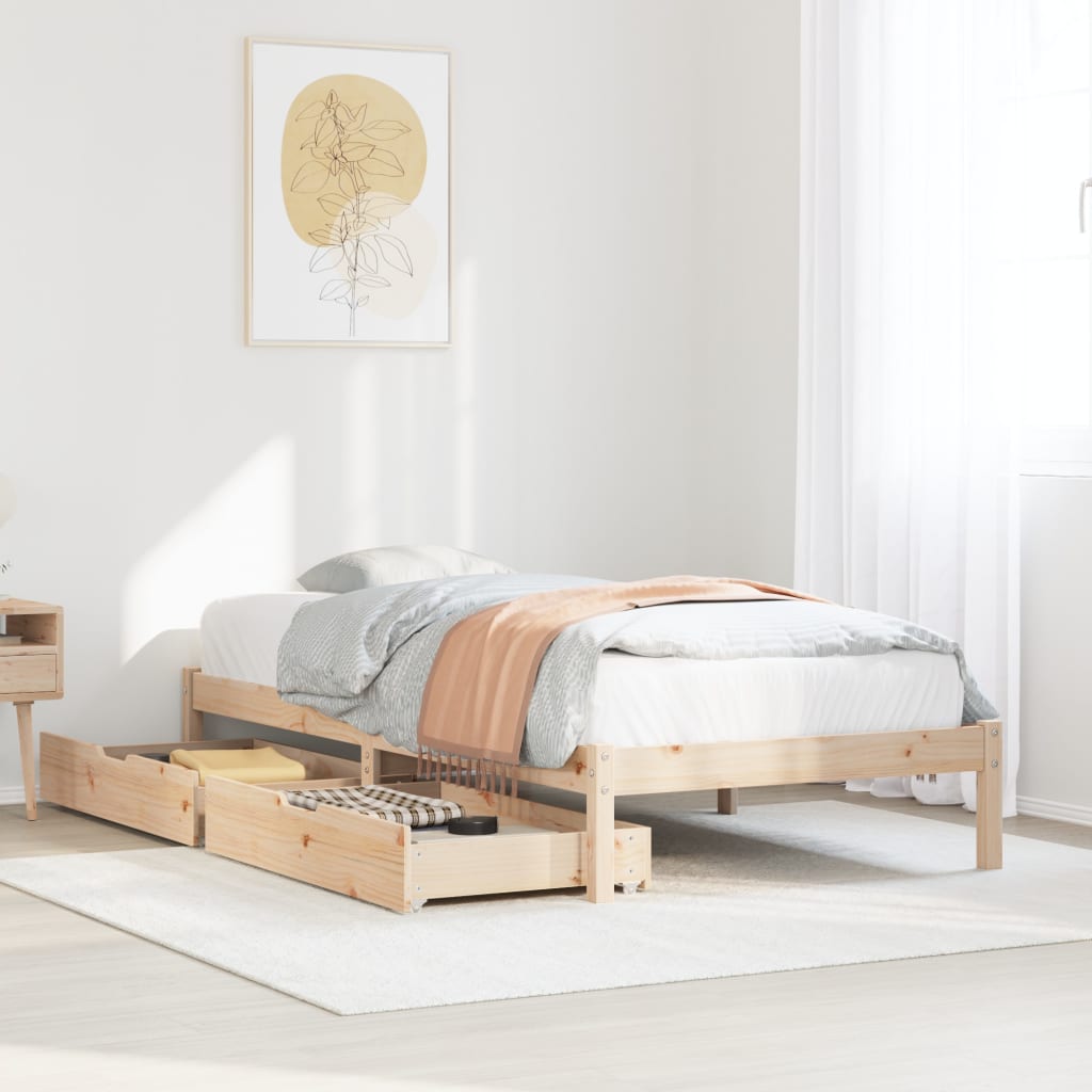 Bedframe Zonder Matras Massief Grenenhout