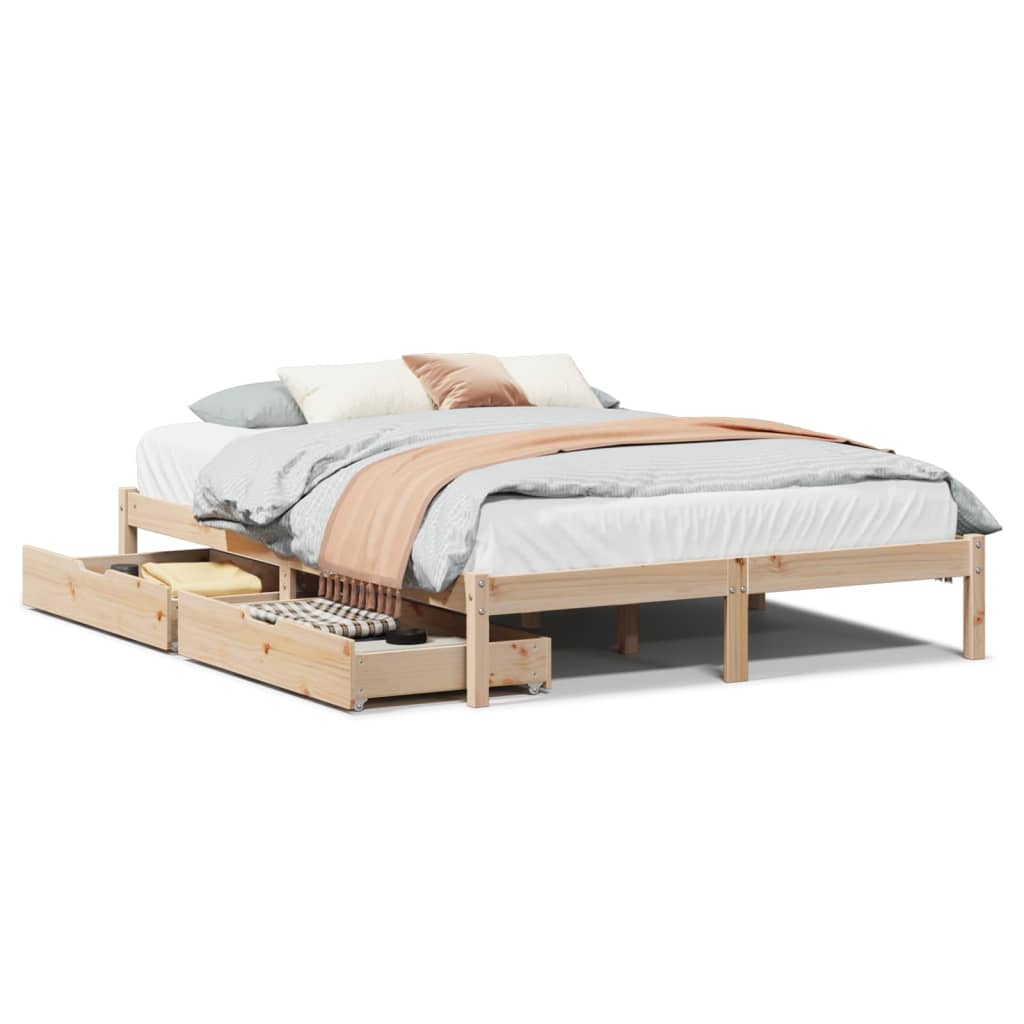 Bedframe Zonder Matras Massief Grenenhout