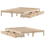 Bedframe Zonder Matras Massief Grenenhout