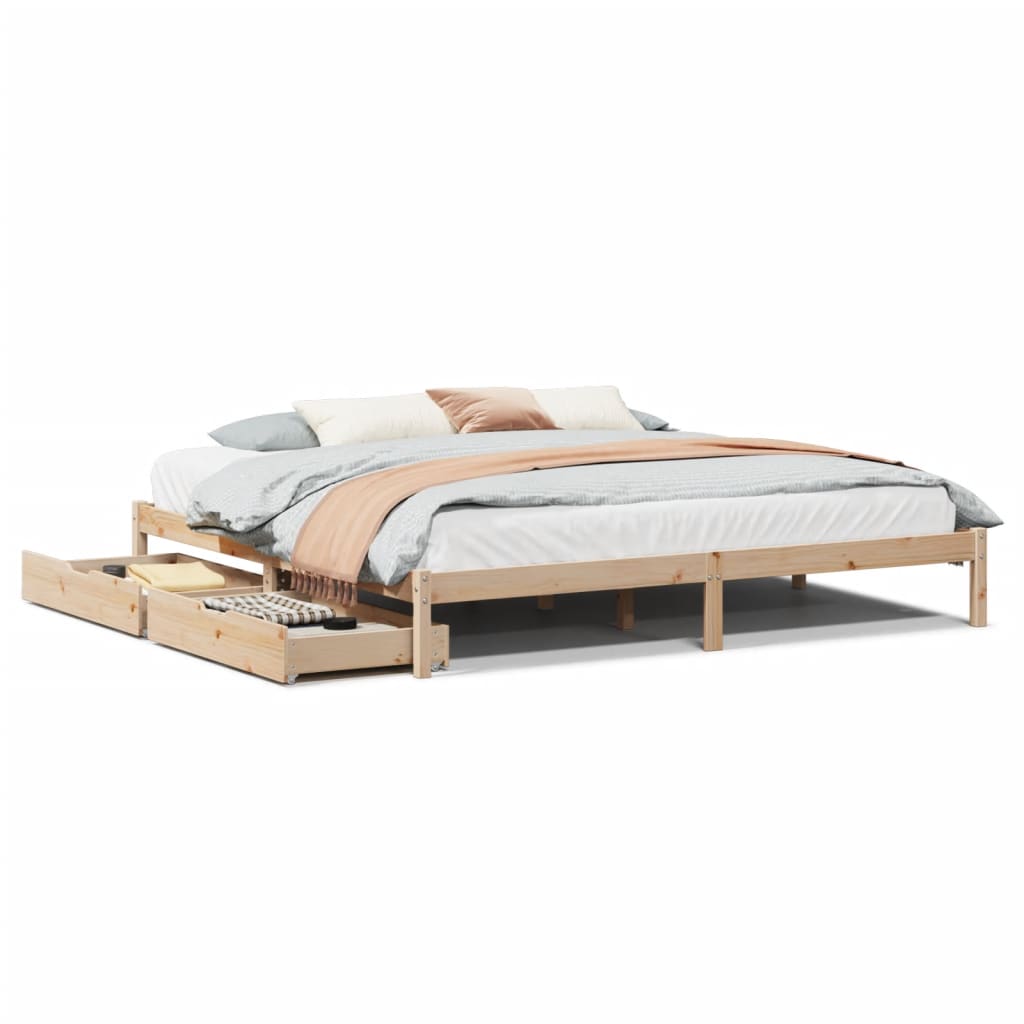 Bedframe Zonder Matras Massief Grenenhout