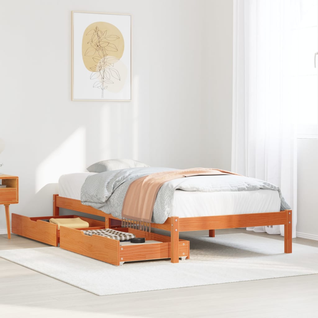 Bedframe Zonder Matras Massief Grenenhout