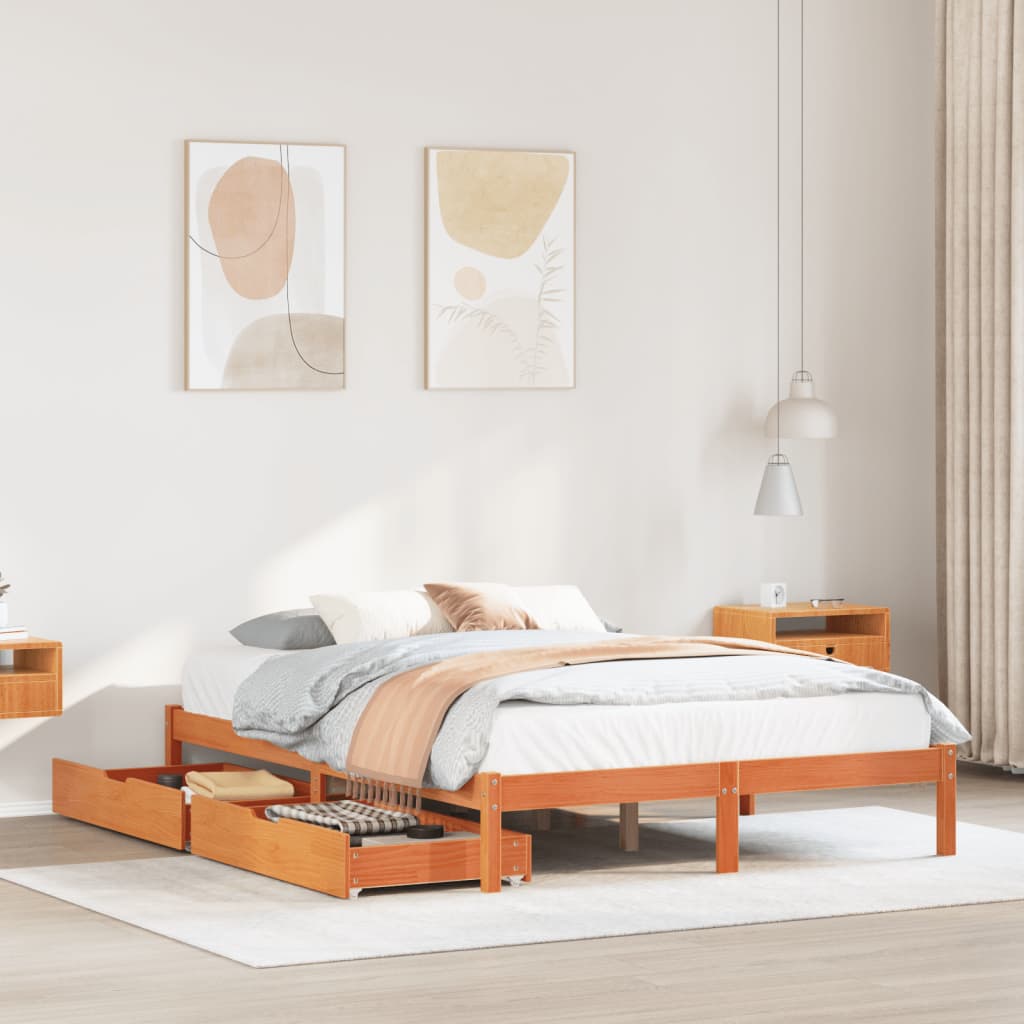 Bedframe Zonder Matras Massief Grenenhout