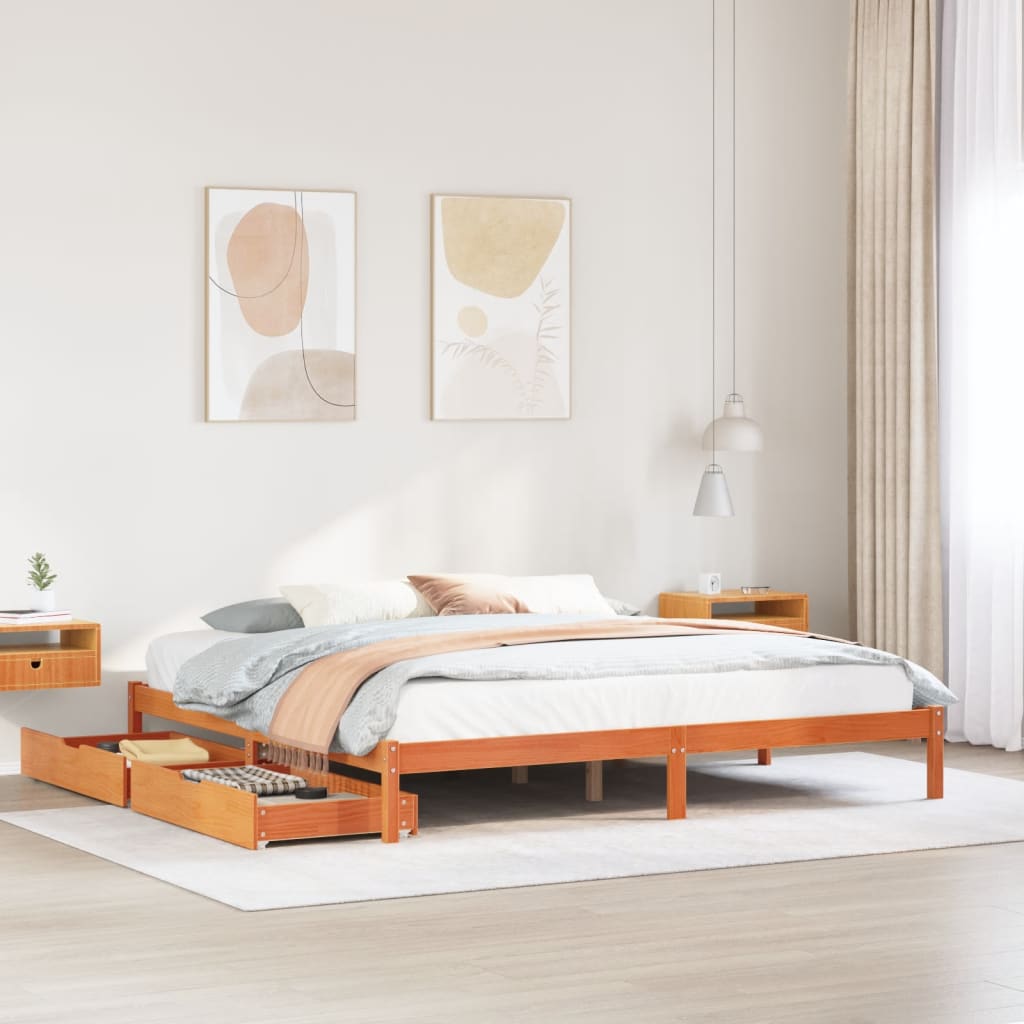 Bedframe Zonder Matras Massief Grenenhout