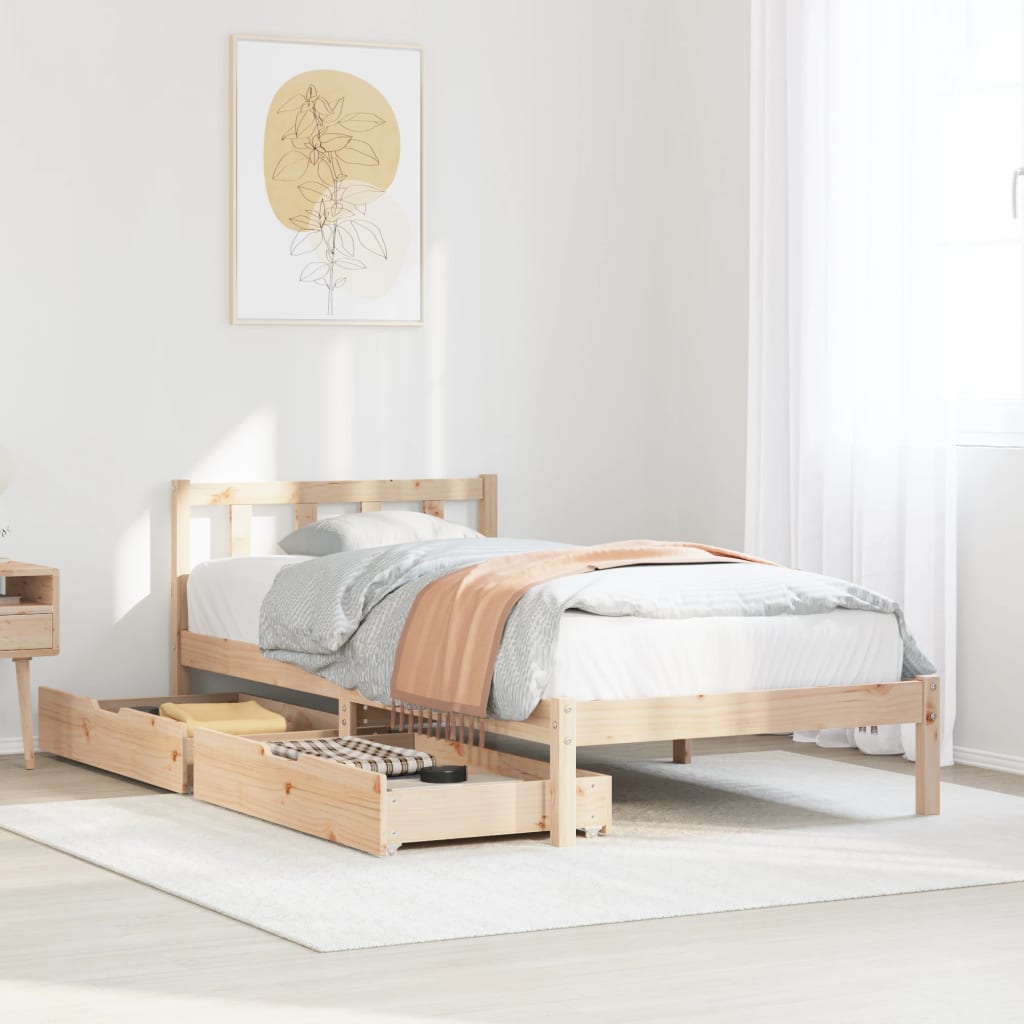 Bedframe Zonder Matras Massief Grenenhout