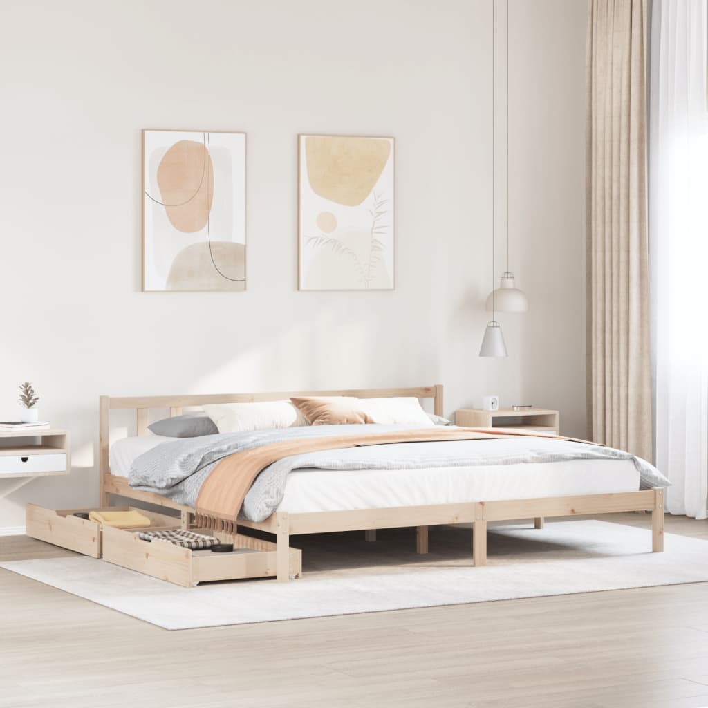 Bedframe Zonder Matras Massief Grenenhout