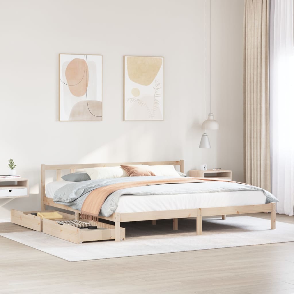 Bedframe Zonder Matras Massief Grenenhout