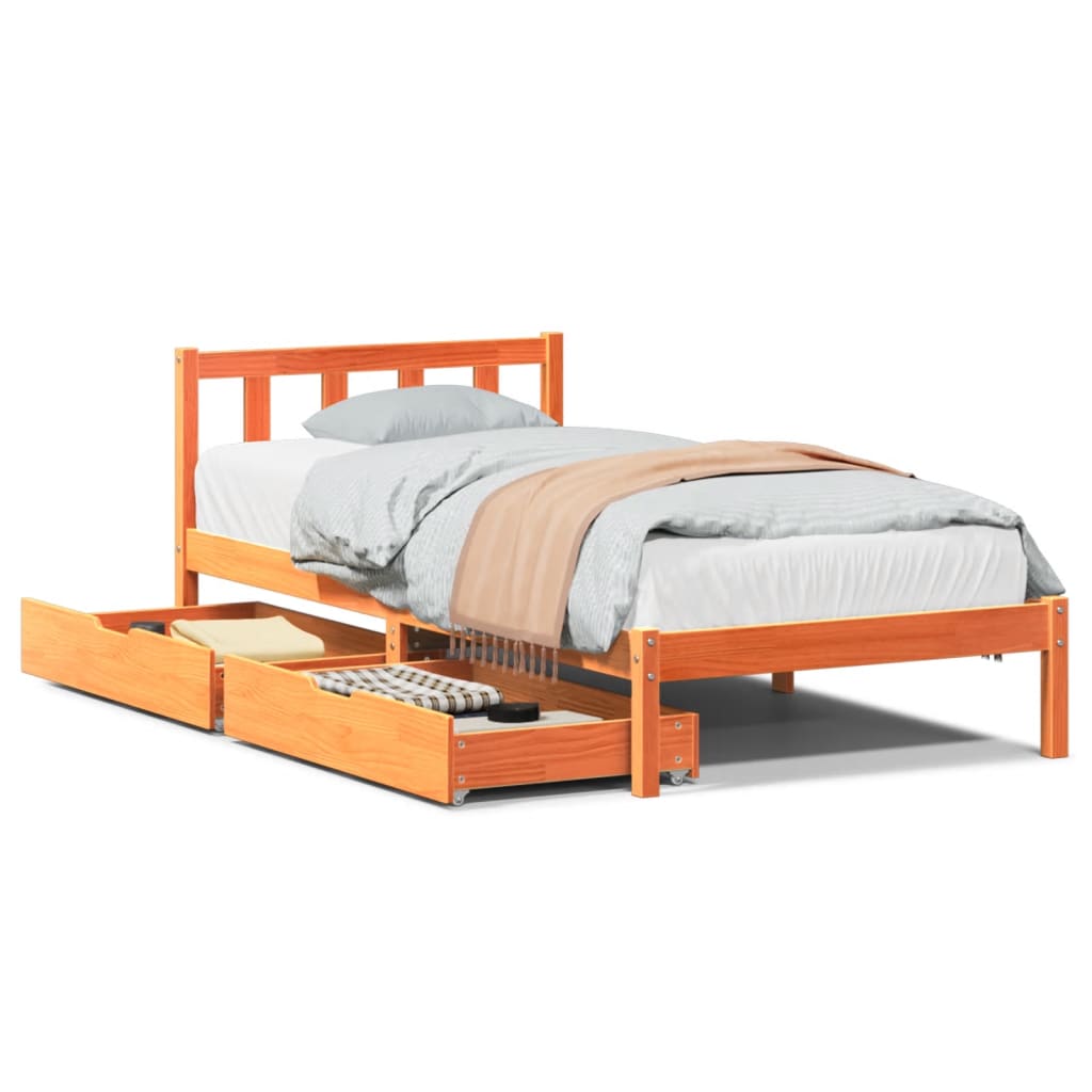 Bedframe Zonder Matras Massief Grenenhout