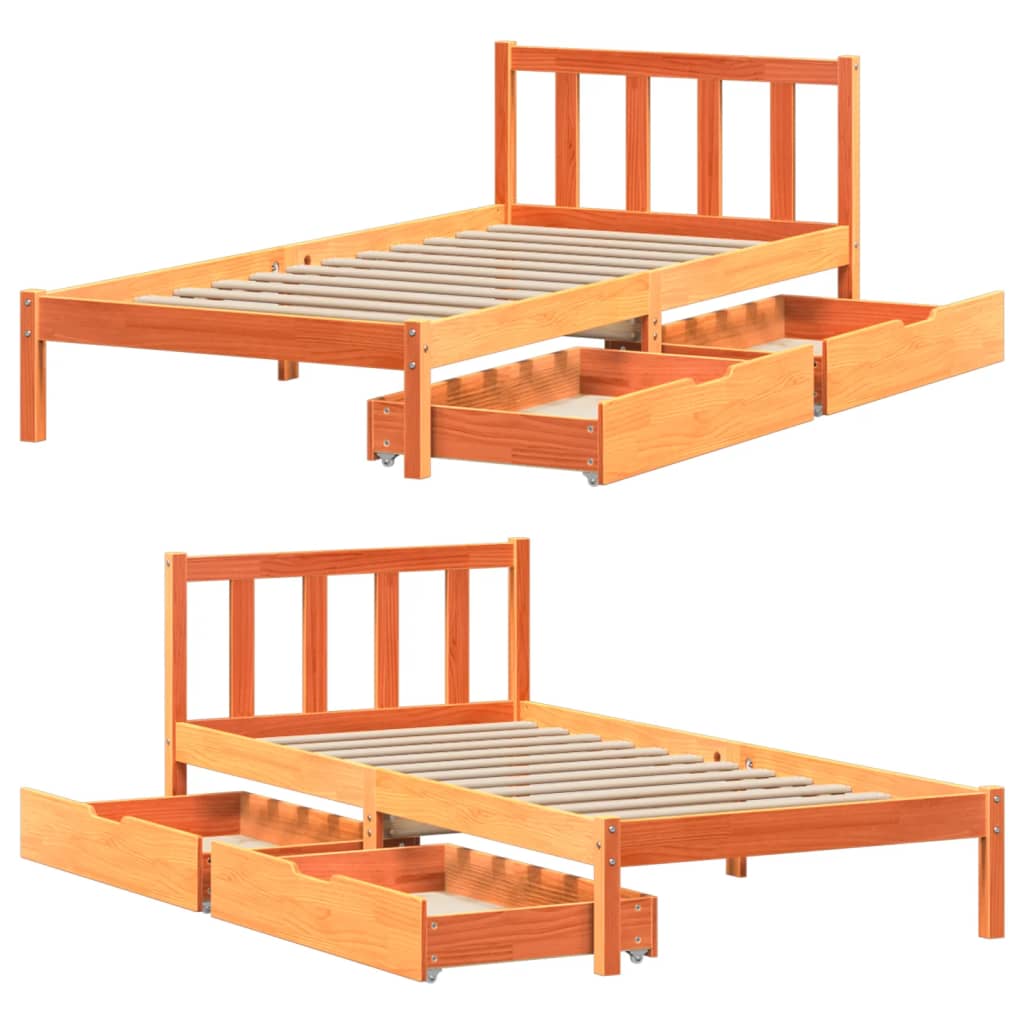 Bedframe Zonder Matras Massief Grenenhout