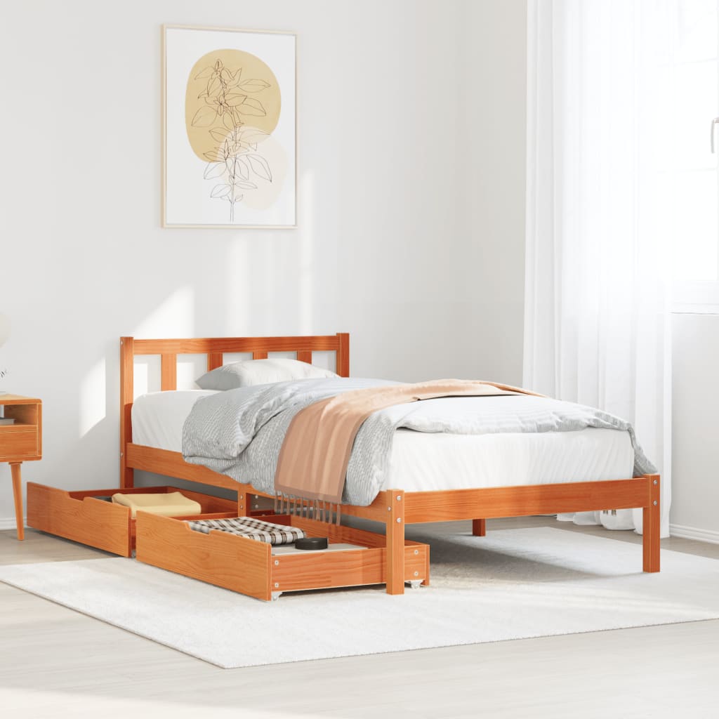 Bedframe Zonder Matras Massief Grenenhout