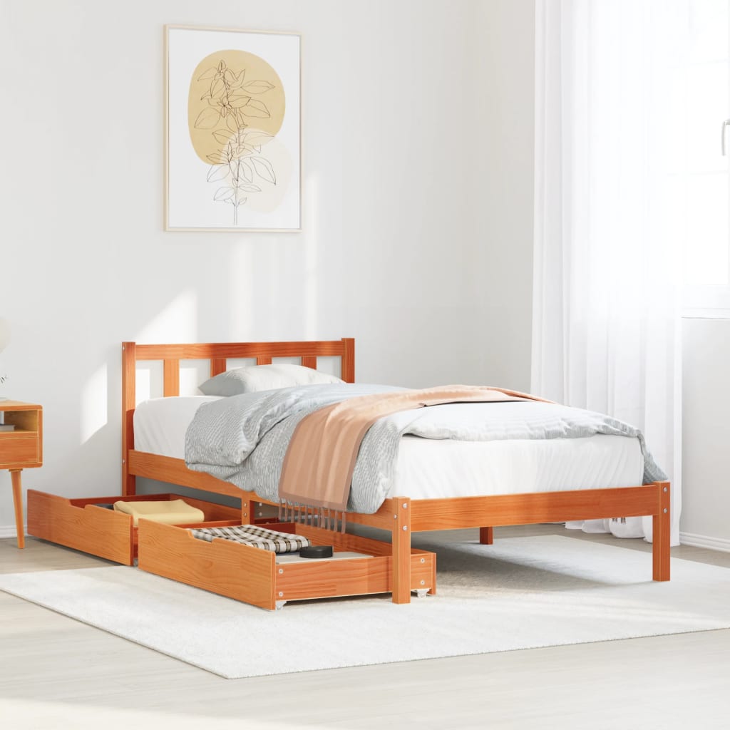 Bedframe Zonder Matras Massief Grenenhout