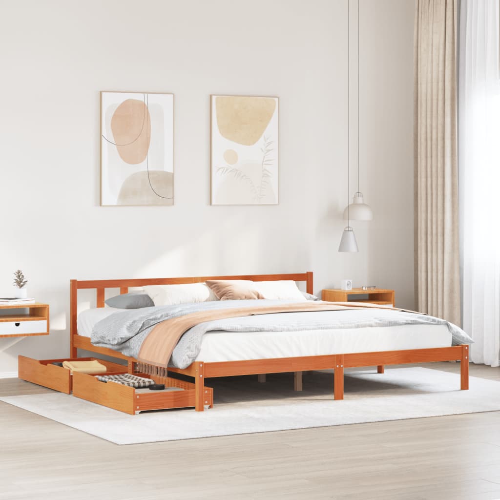 Bedframe Zonder Matras Massief Grenenhout