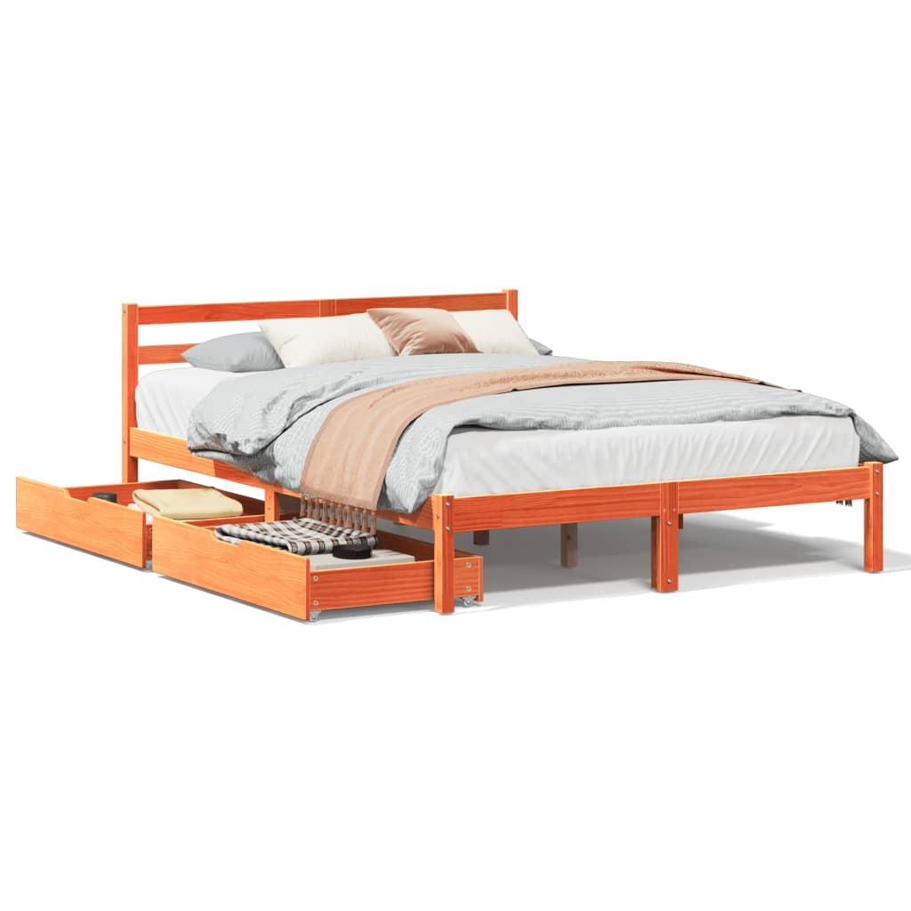 Bed Met Matras Massief Grenenhout