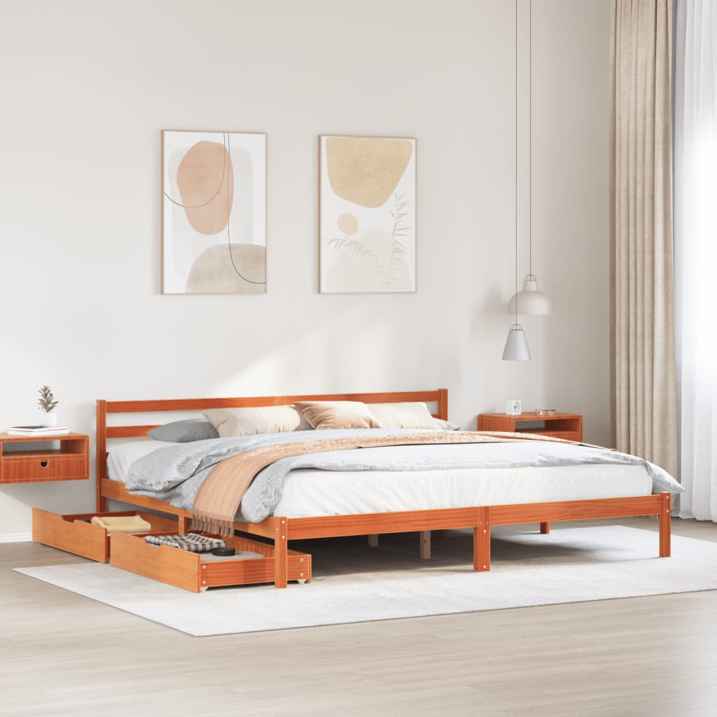 Bed Met Matras Massief Grenenhout