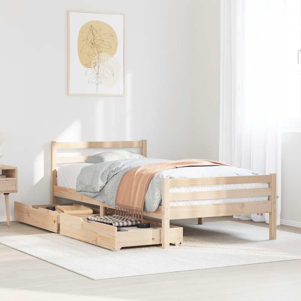 Bedframe Zonder Matras Massief Grenenhout