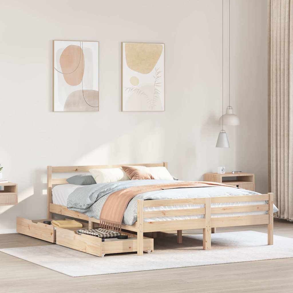 Bedframe Zonder Matras Massief Grenenhout