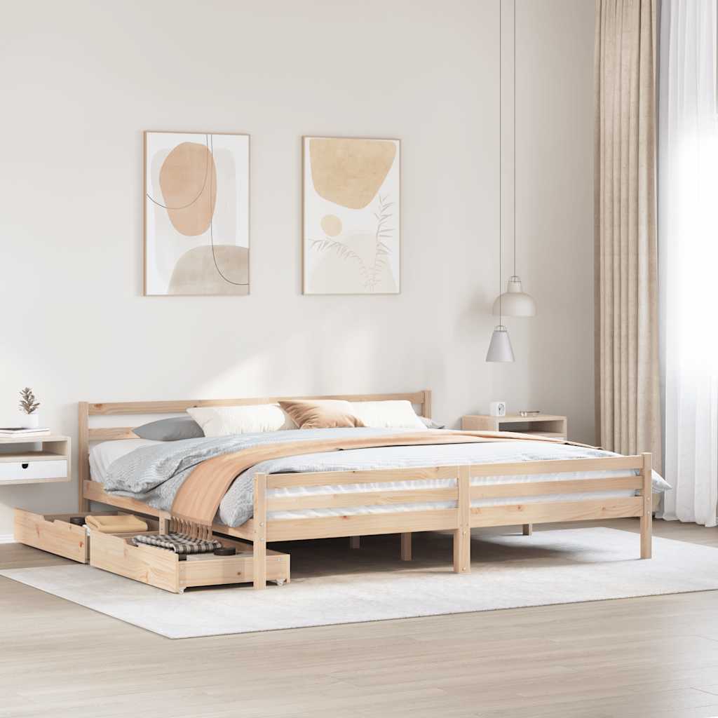 Bedframe Zonder Matras Massief Grenenhout