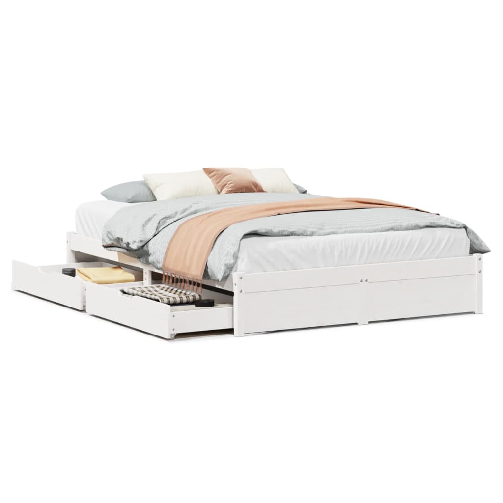 Bedframe Zonder Matras Massief Grenenhout