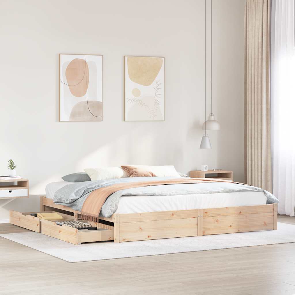 Bedframe Zonder Matras Massief Grenenhout