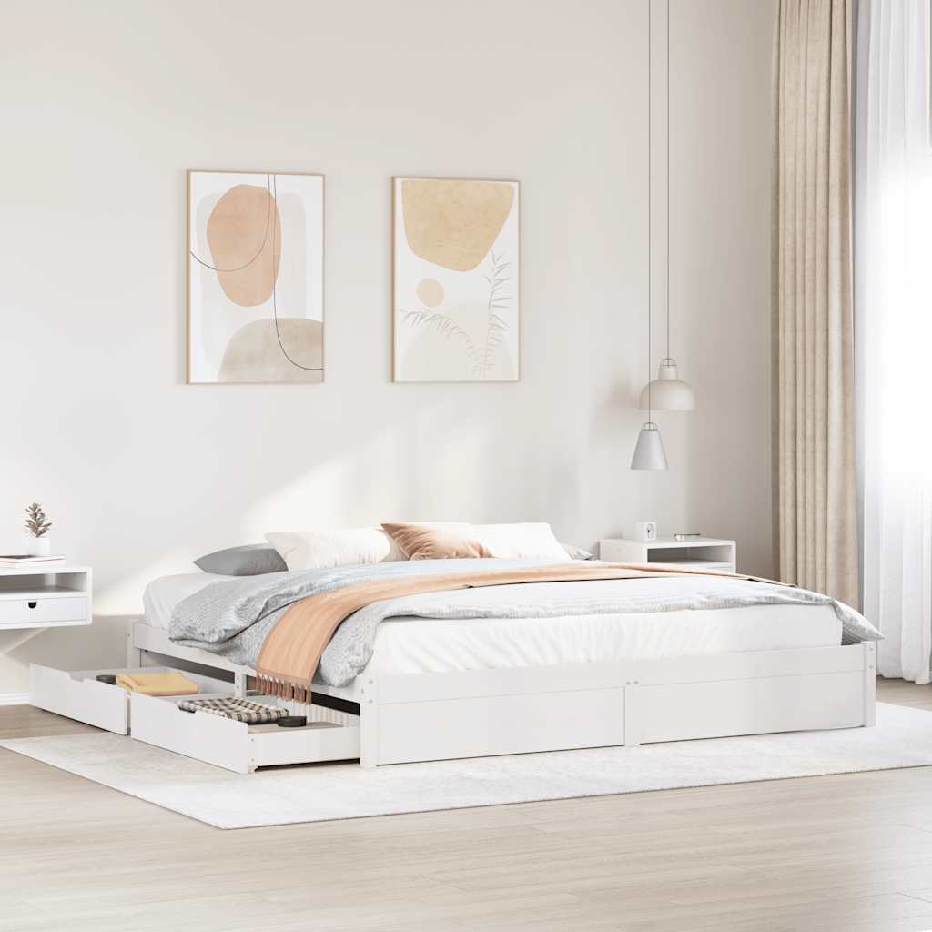 Bedframe Zonder Matras Massief Grenenhout