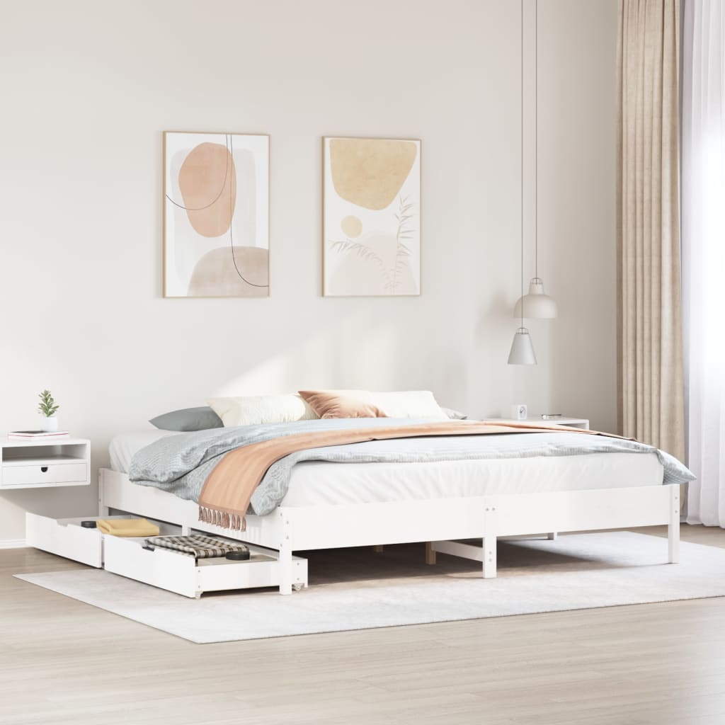 Bedframe Zonder Matras Massief Grenenhout