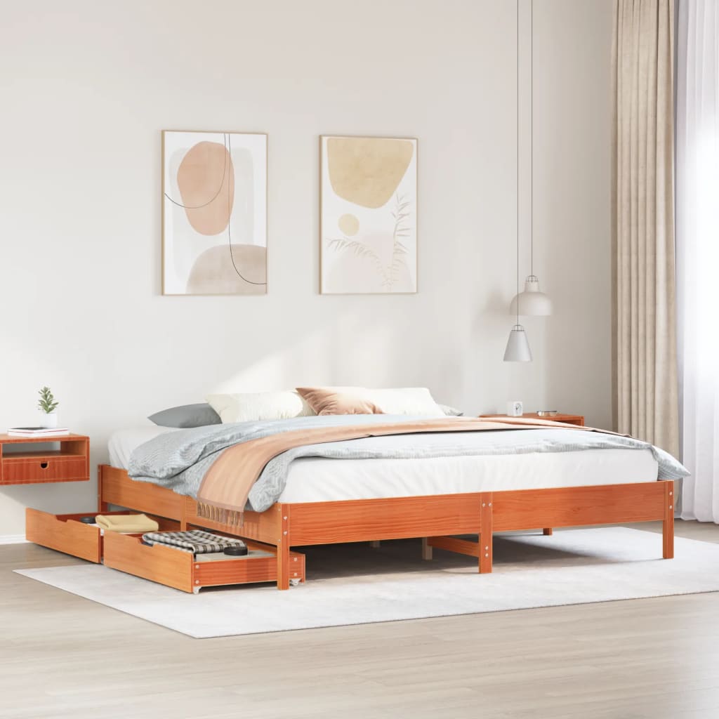 Bedframe Zonder Matras Massief Grenenhout