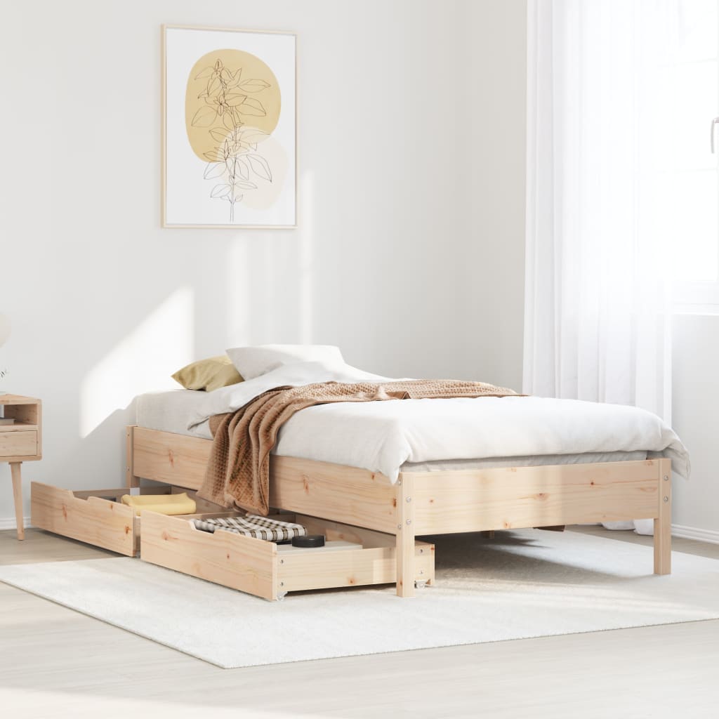 Bedframe Zonder Matras Massief Grenenhout