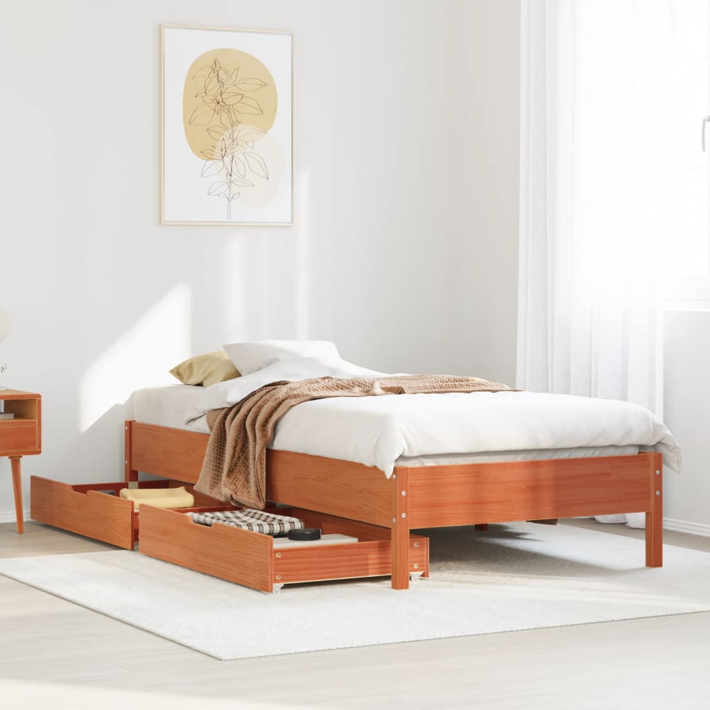 Bedframe Zonder Matras Massief Grenenhout