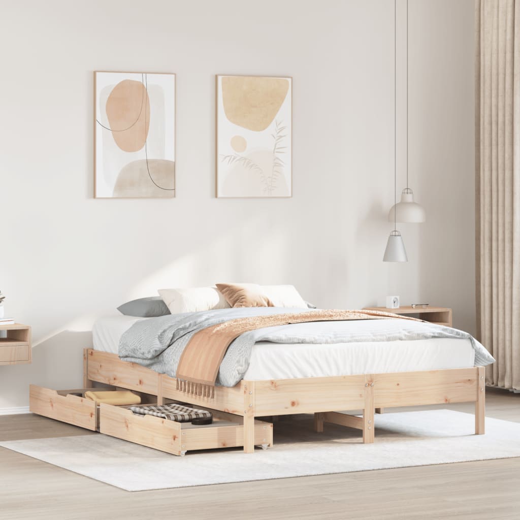 Bedframe Zonder Matras Massief Grenenhout