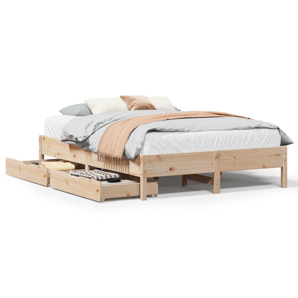 Bedframe Zonder Matras Massief Grenenhout