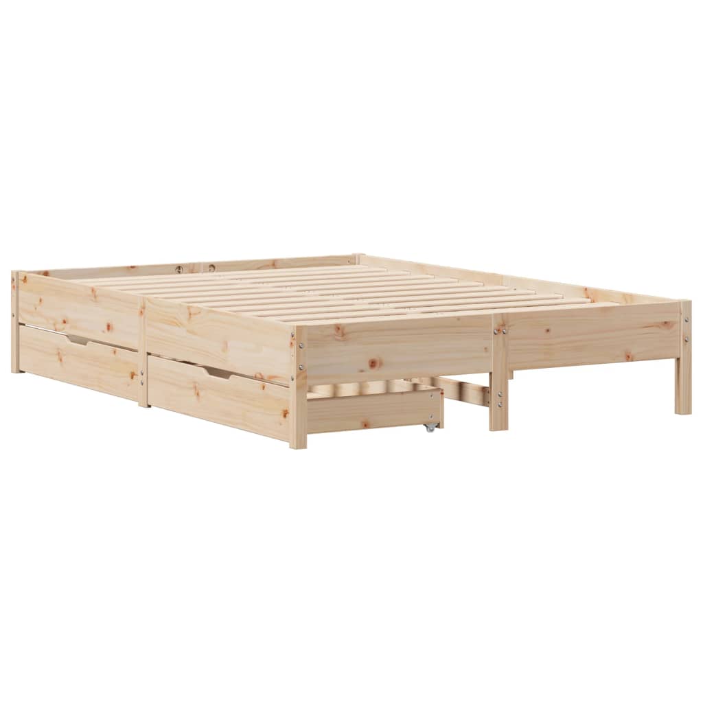 Bedframe Zonder Matras Massief Grenenhout