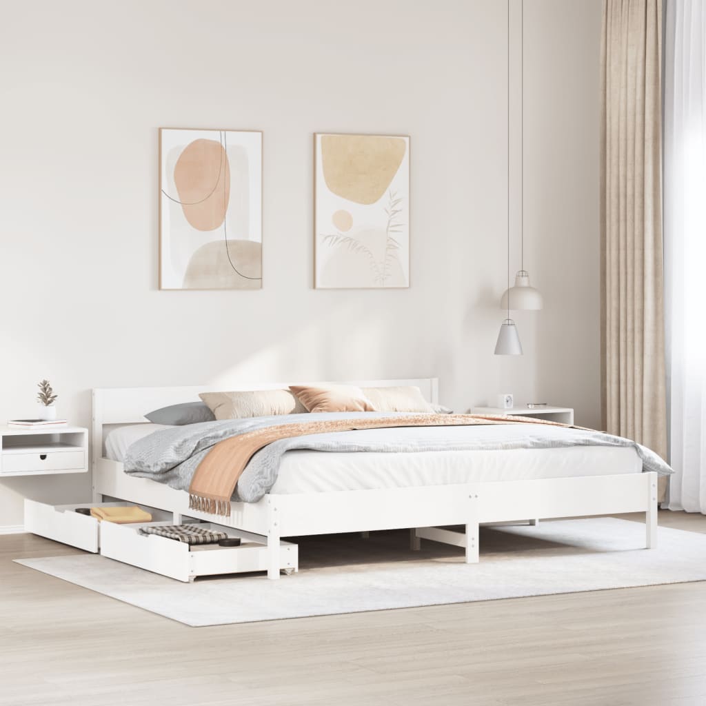 Bedframe Zonder Matras Massief Grenenhout