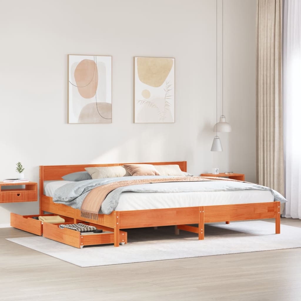 Bedframe Zonder Matras Massief Grenenhout