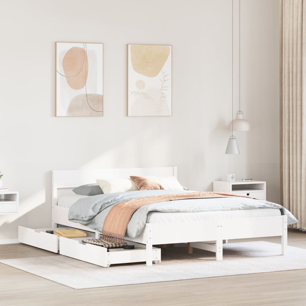 Bedframe Zonder Matras Massief Grenenhout