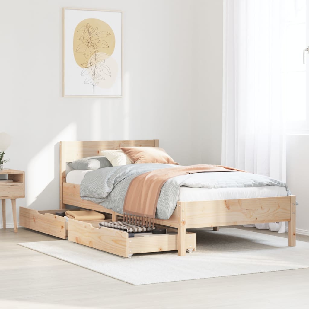 Bedframe Zonder Matras Massief Grenenhout