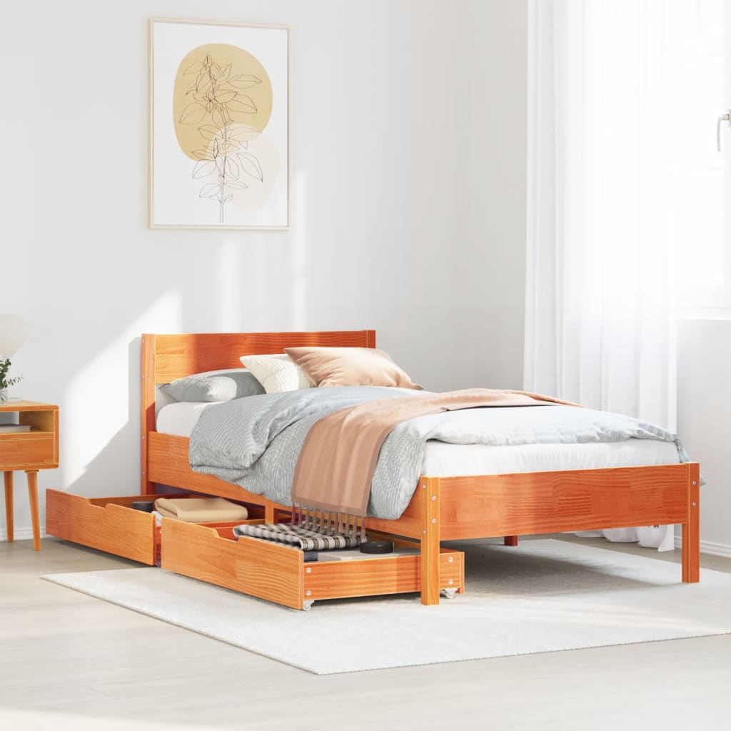 Bedframe Zonder Matras Massief Grenenhout