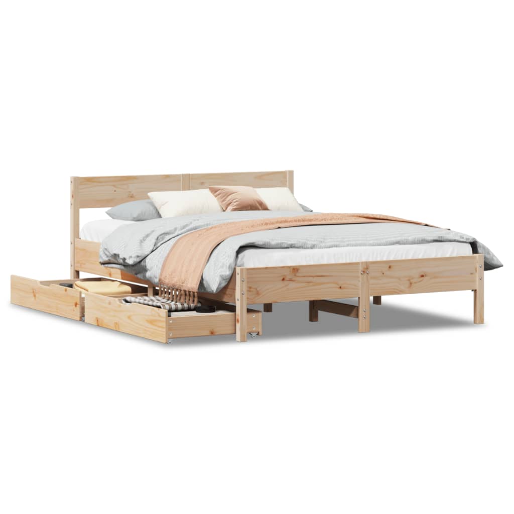 Bedframe Zonder Matras Massief Grenenhout