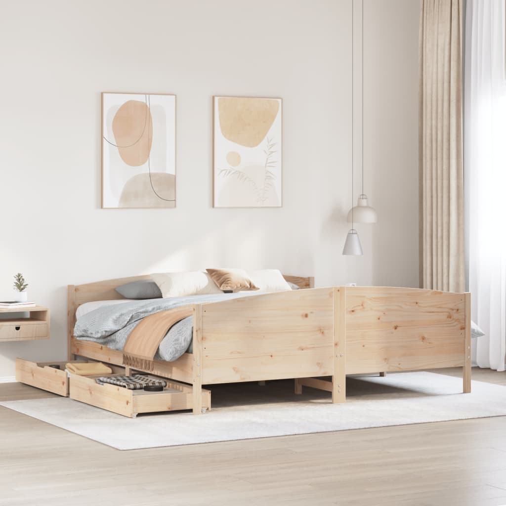 Bedframe Zonder Matras Massief Grenenhout