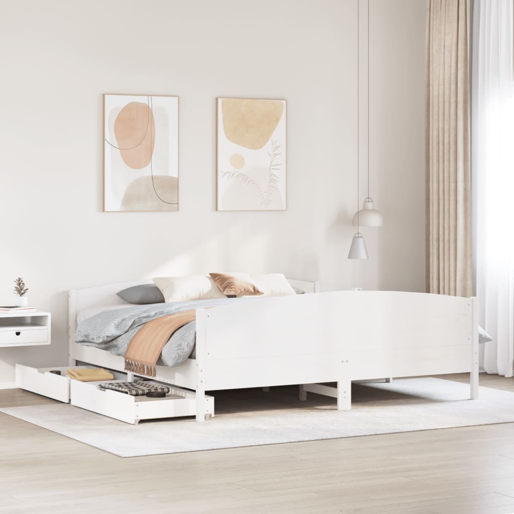 Bedframe Zonder Matras Massief Grenenhout