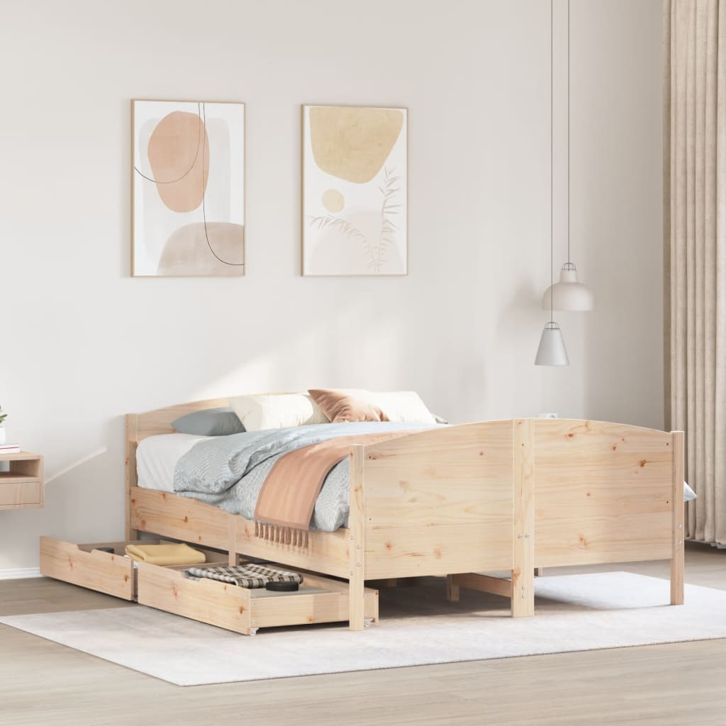 Bedframe Zonder Matras Massief Grenenhout