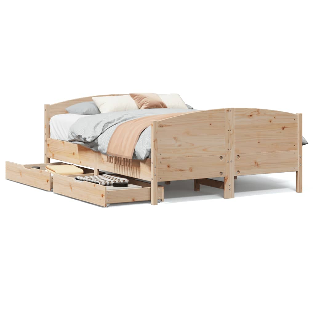 Bedframe Zonder Matras Massief Grenenhout