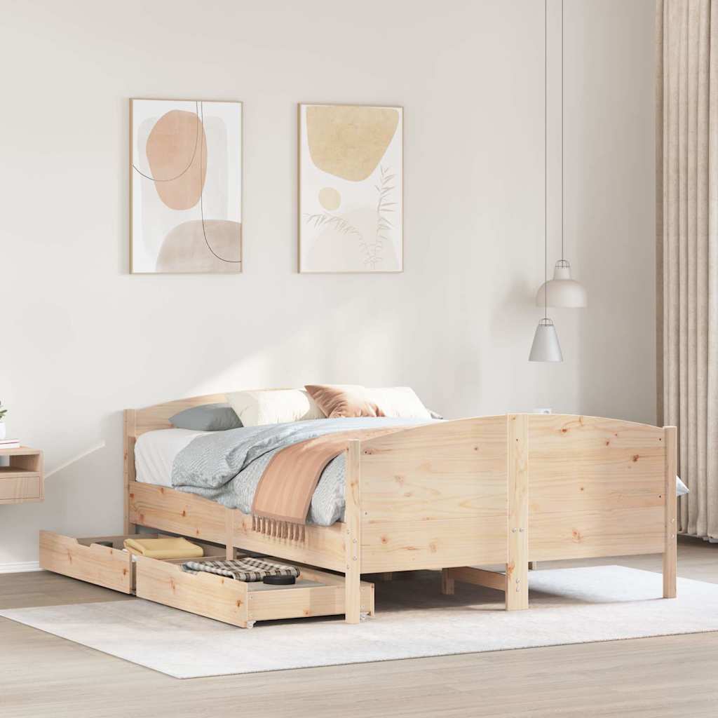 Bedframe Zonder Matras Massief Grenenhout