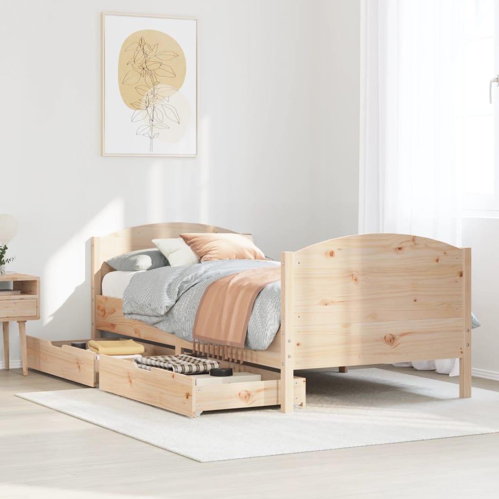 Bedframe Zonder Matras Massief Grenenhout