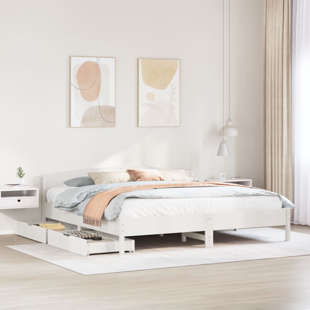 Bedframe Zonder Matras Massief Grenenhout