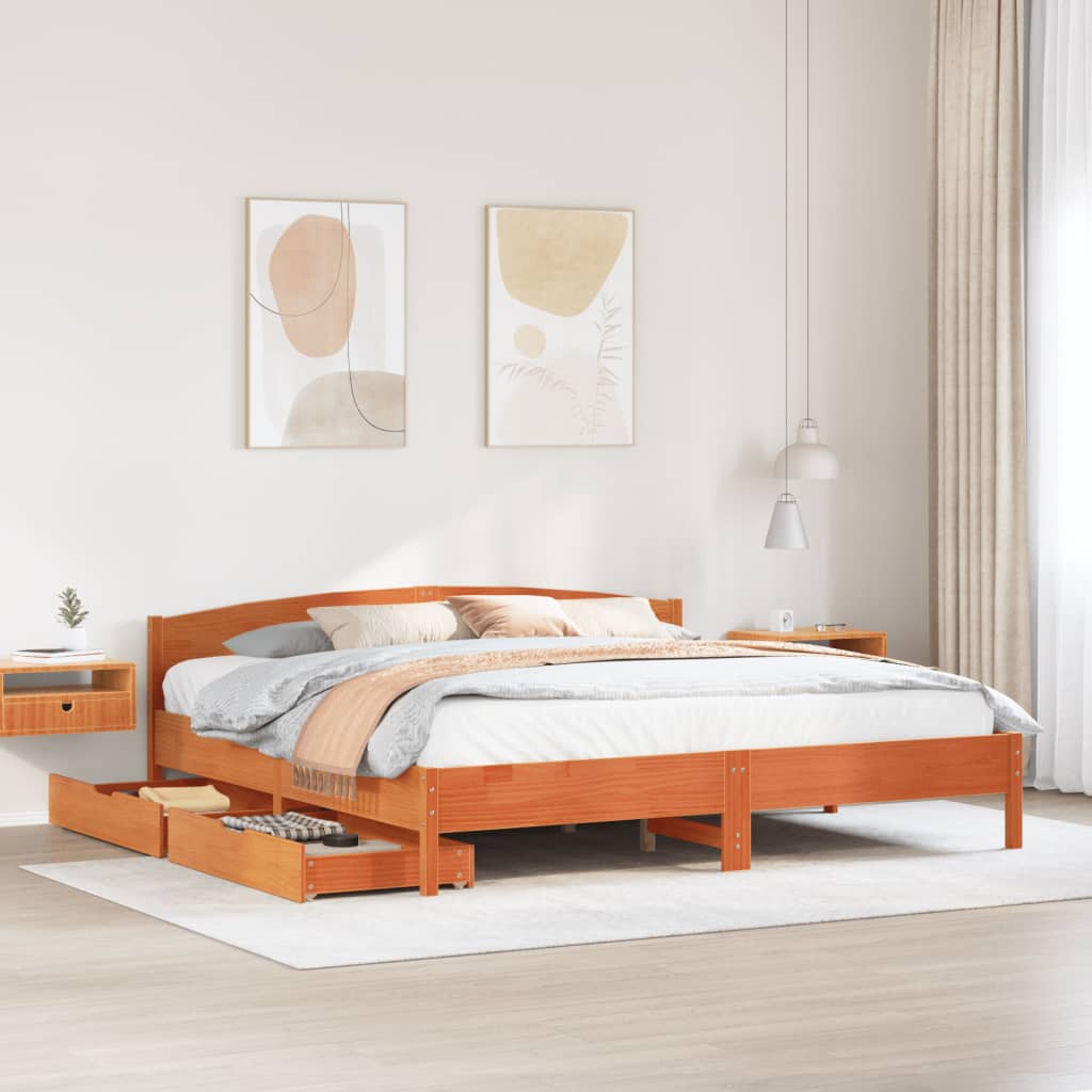 Bedframe Zonder Matras Massief Grenenhout