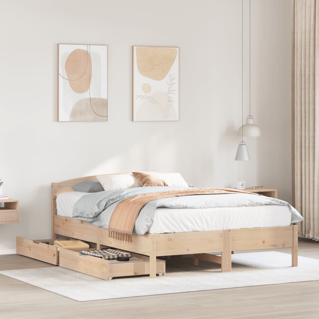 Bedframe Zonder Matras Massief Grenenhout