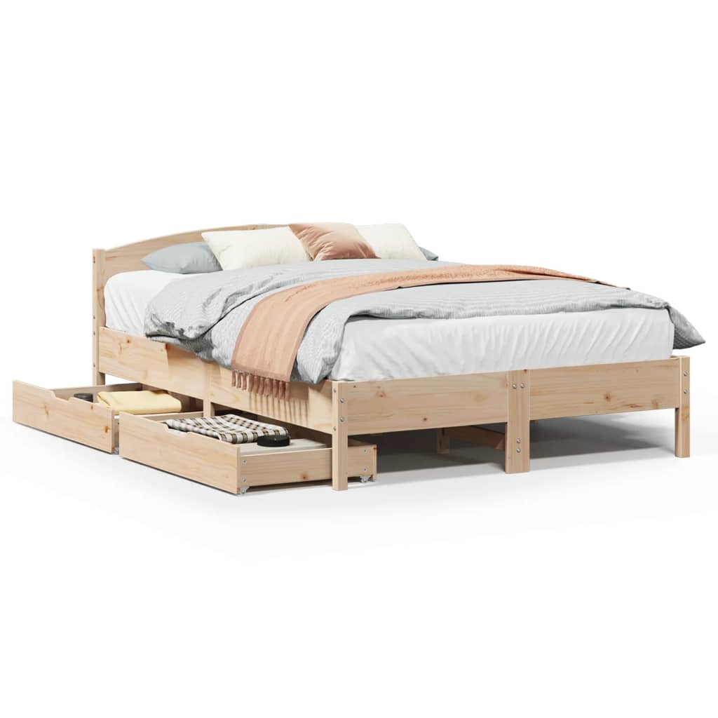 Bedframe Zonder Matras Massief Grenenhout