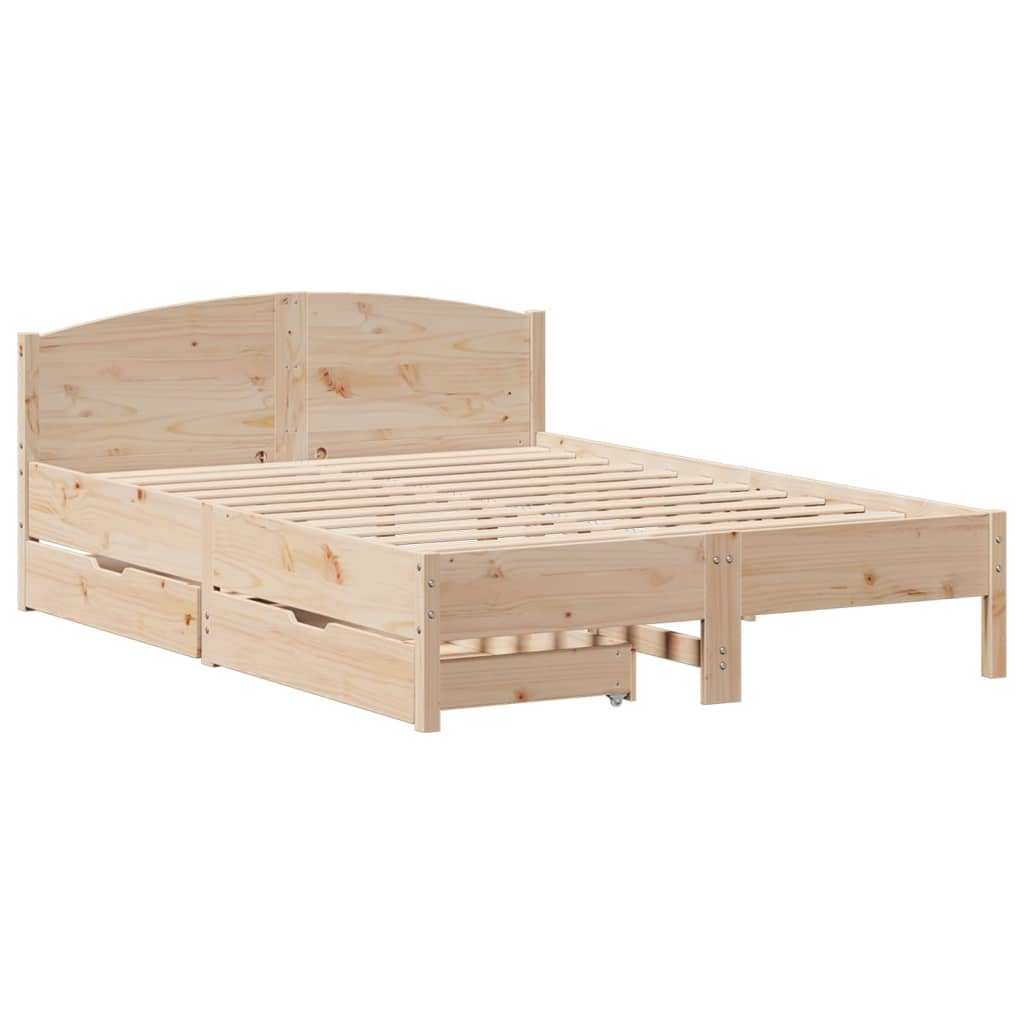 Bedframe Zonder Matras Massief Grenenhout