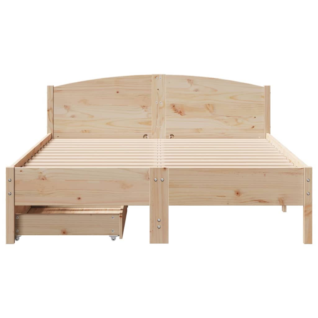 Bedframe Zonder Matras Massief Grenenhout