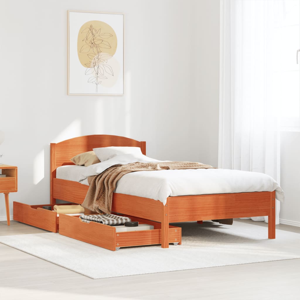 Bedframe Zonder Matras Massief Grenenhout