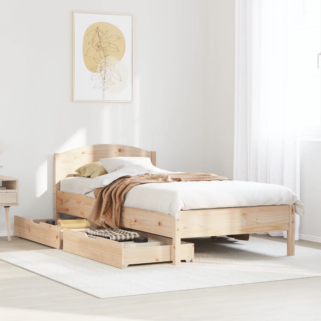 Bedframe Zonder Matras Massief Grenenhout